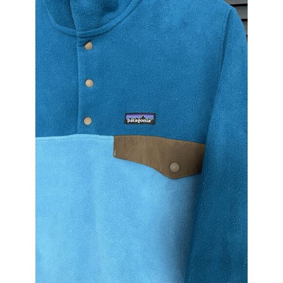 Patagonia Synchilla Snap-T Pullover Fleece Fall Jacket Blue Colorblock XXS - Picture 3 of 10